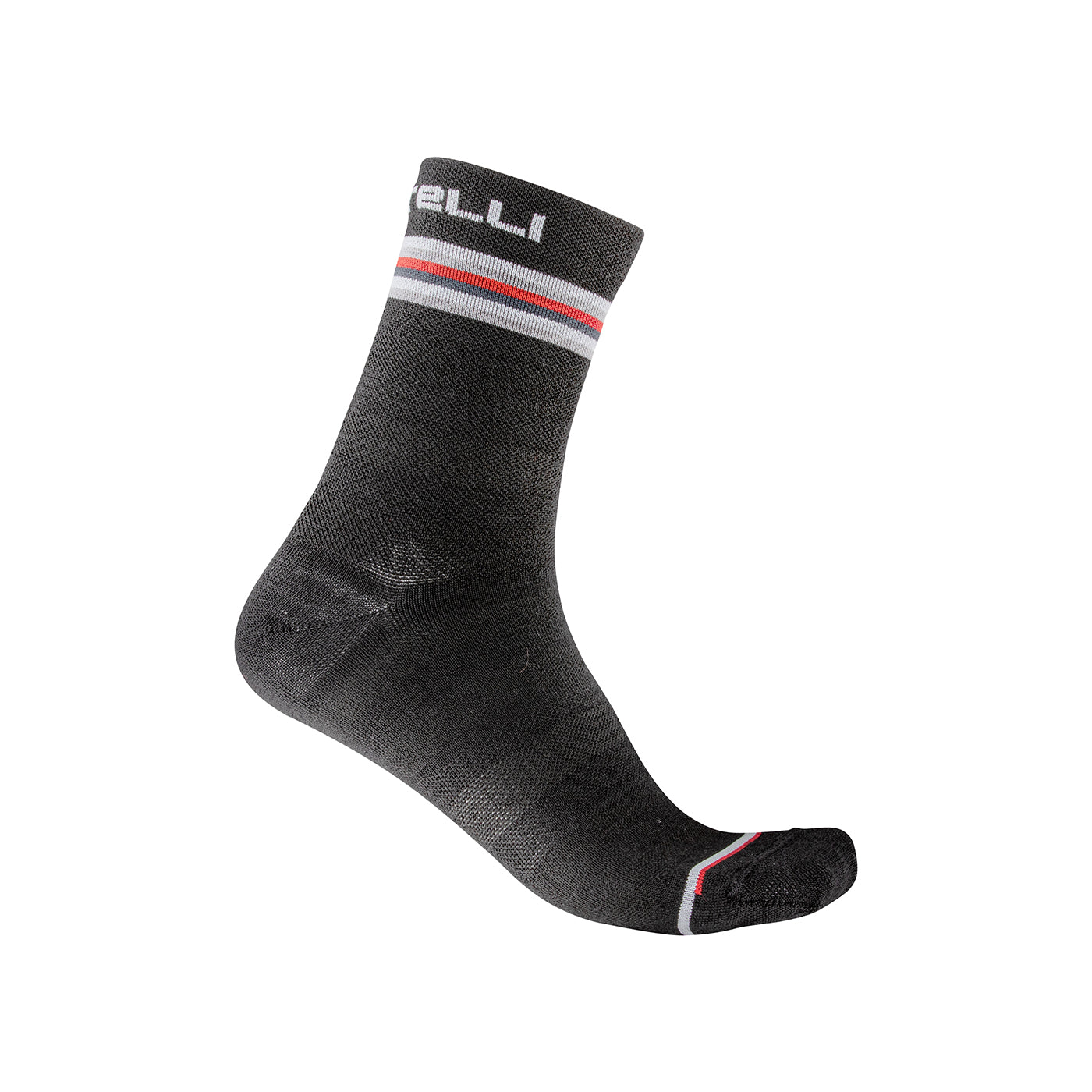 Castelli Go W 15 Sock – dark gray/white -red