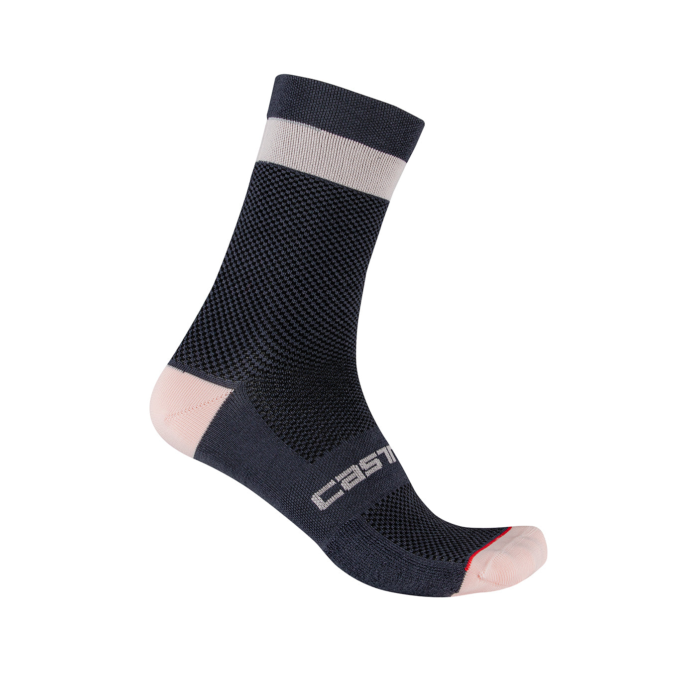 Castelli Alpha W 15 Sock – dark steel blue/soft pink