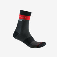 Castelli Velocissima 2 Thermal Sock – dark gray/black/hibiscus