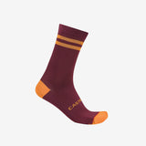 Castelli Originale 18 Sock – deep bordeaux/vivid orange
