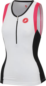 Castelli Free Donna Tri Top – White/Black/Pink