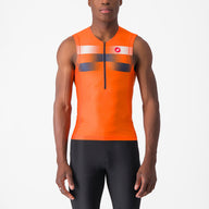 Castelli Free Tri 2 Sleeveless Top – Brilliant orange/Belgian blue-white