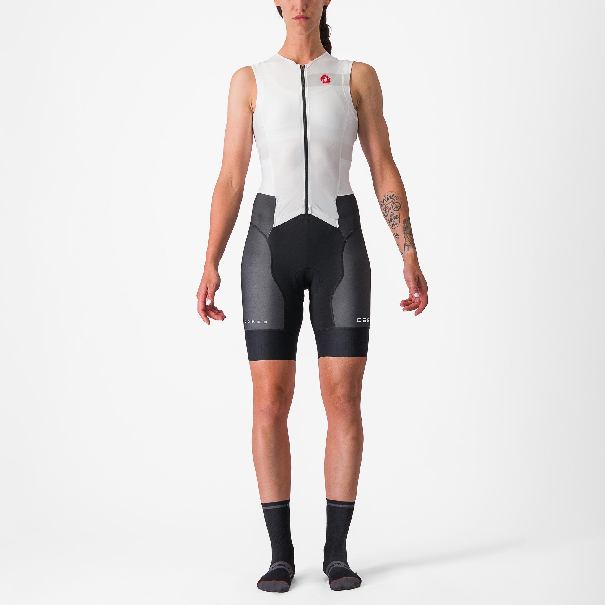 Castelli Free Sanremo W Suit Sleeveless – White/Black