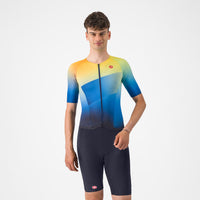 Castelli Free Sanremo 3 Suit Short Sleeve – belgian blue/multicolor vivid orange