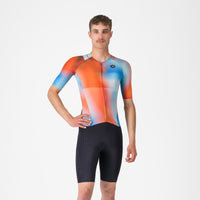 Castelli Free Sanremo 3 Suit Short Sleeve – paprika/winter sky/black