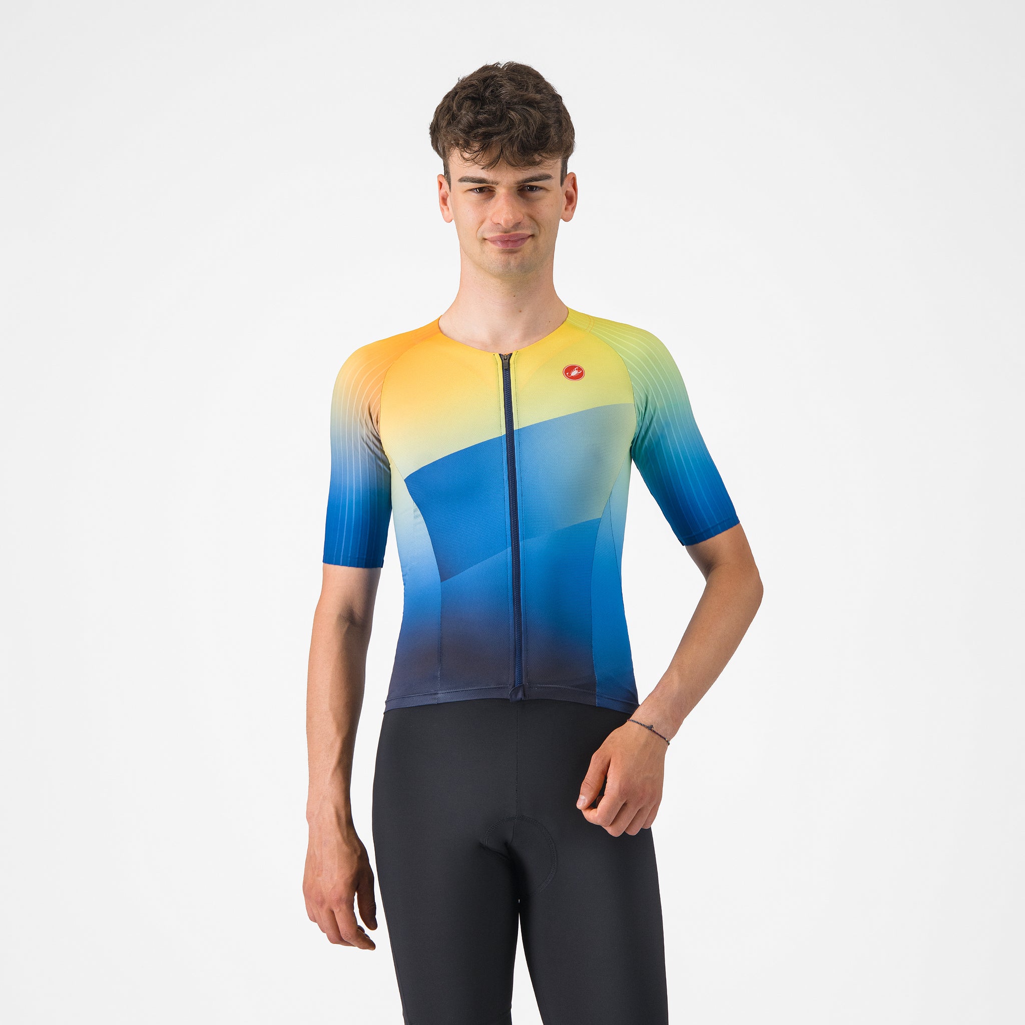 Castelli Free Speed 3 Race Top – belgian blue/multicolor vivid orange