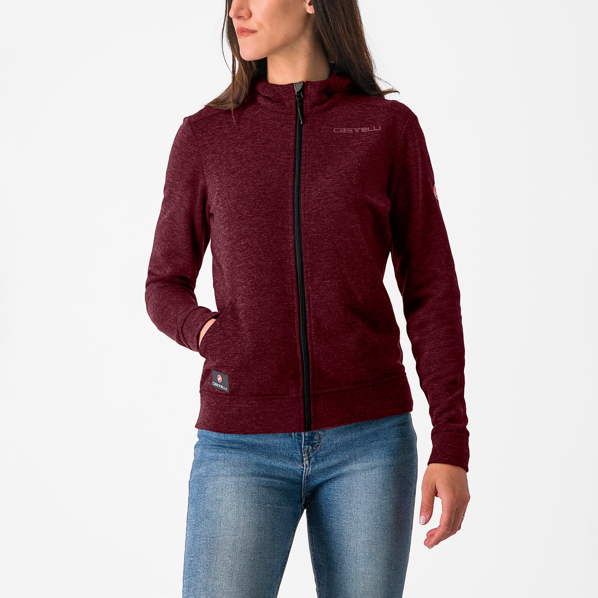 Castelli Milano 2 Full Zip W Fleece – deep bordeaux