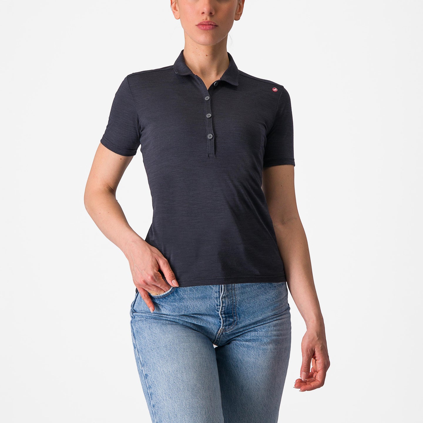 Castelli Merino W Polo – light black
