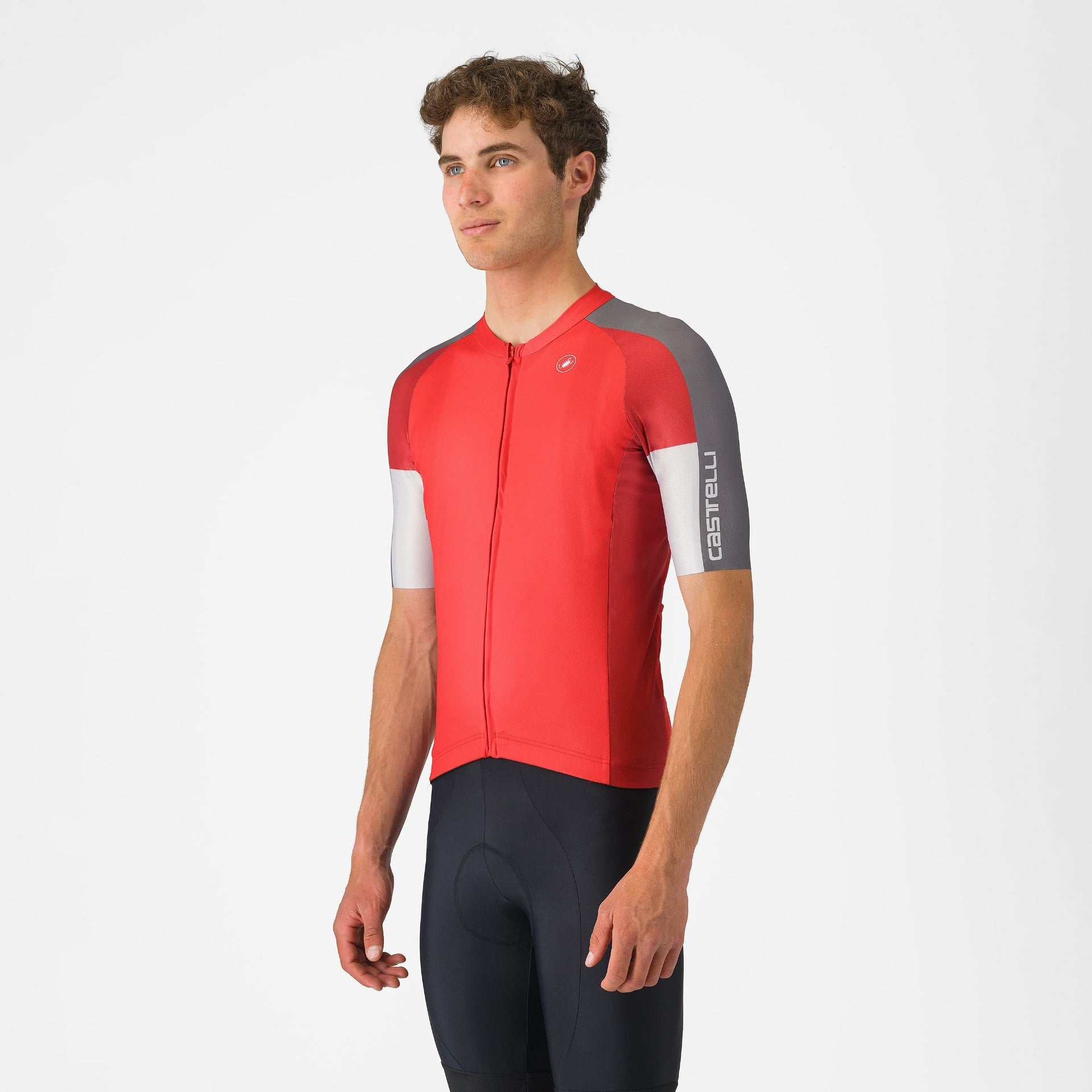 Castelli Entrata 6 Jersey – red/smoky gray-silver gray