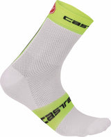 Castelli Free 9 Sock – White/Ylw Fluo