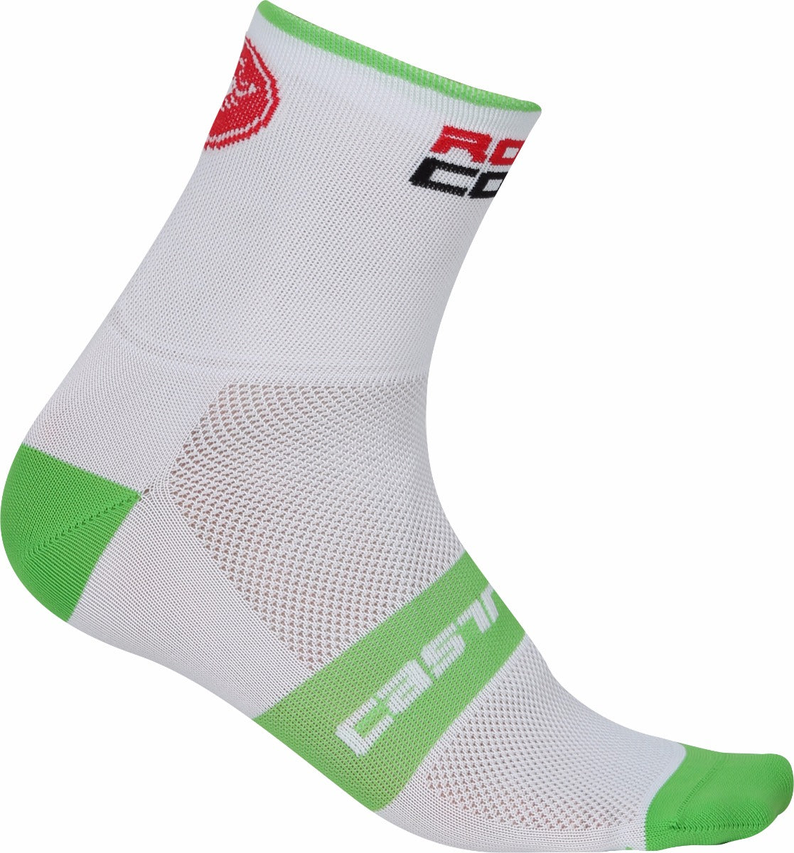 Castelli Rosso Corsa 9 Sock – white/pro green